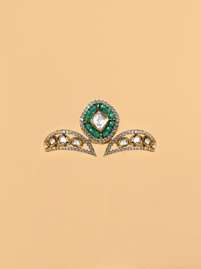 Hariyali Kundan Dual Ring