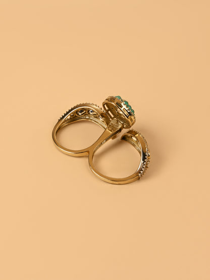 Hariyali Kundan Dual Ring