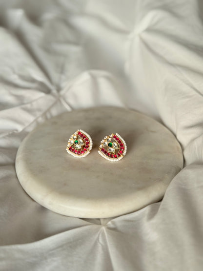 Rang Pachi Kundan Earrings