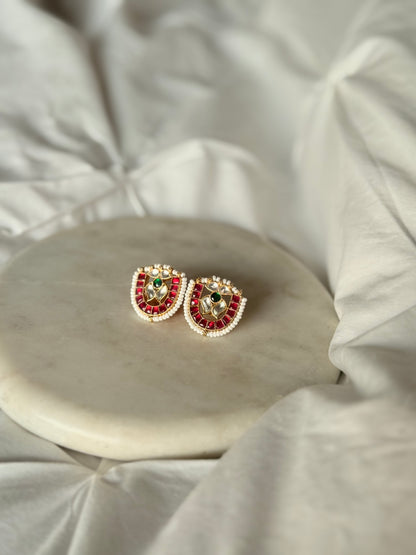 Rang Pachi Kundan Earrings