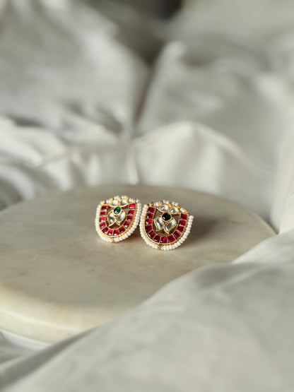 Rang Pachi Kundan Earrings