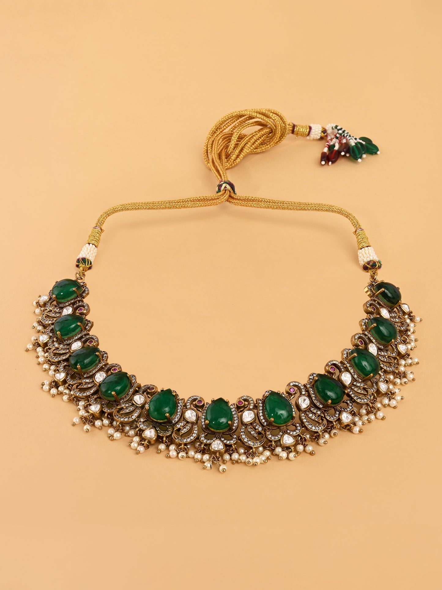 Rajsi Emerald Kundan Set