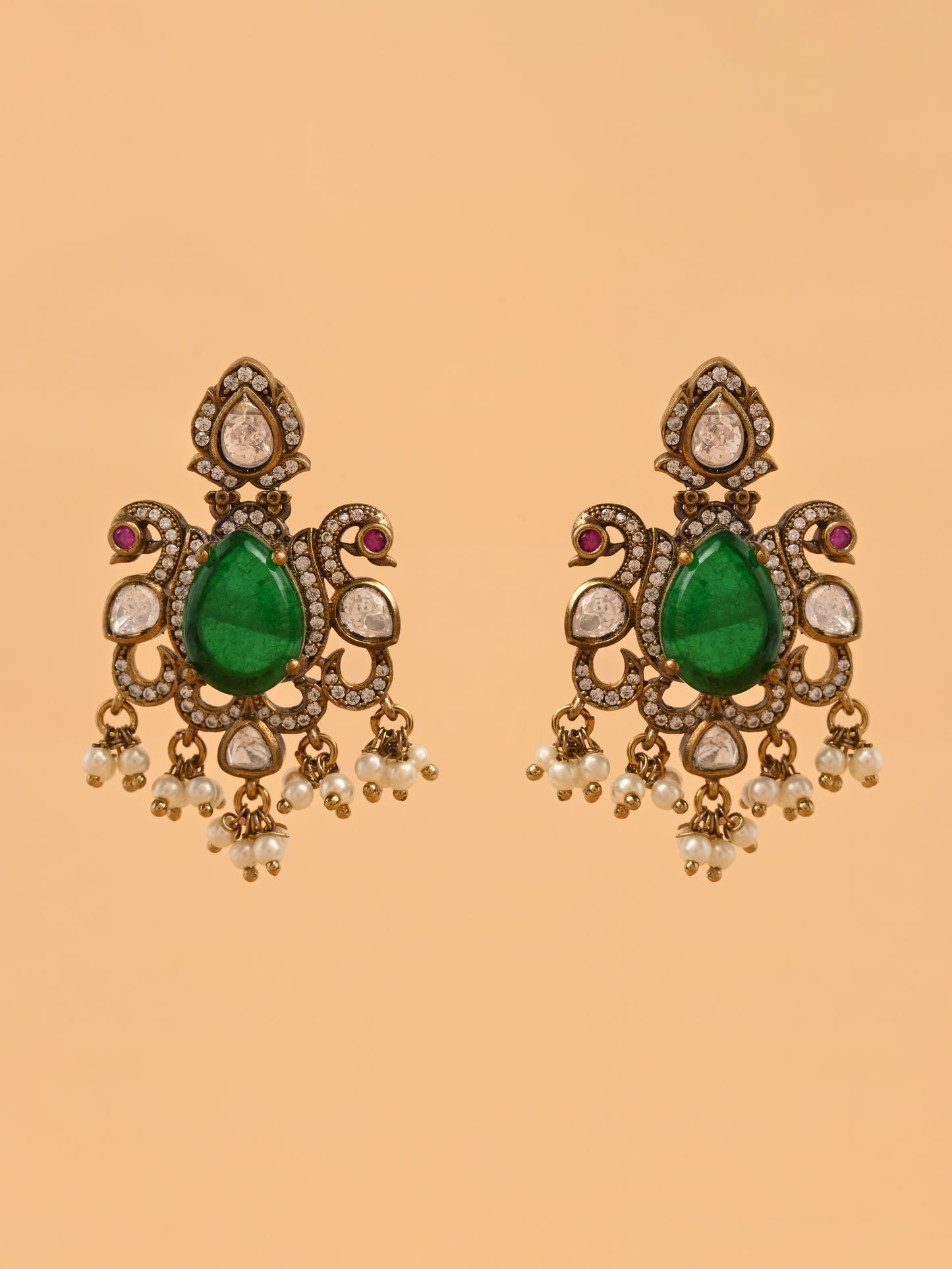 Rajsi Emerald Kundan Set