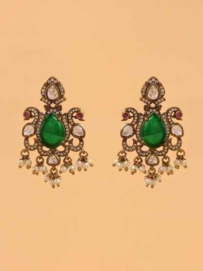 Rajsi Emerald Kundan Set