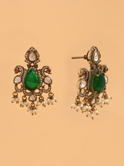 Rajsi Emerald Kundan Set
