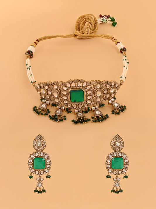Emerald Maharani Choker Set