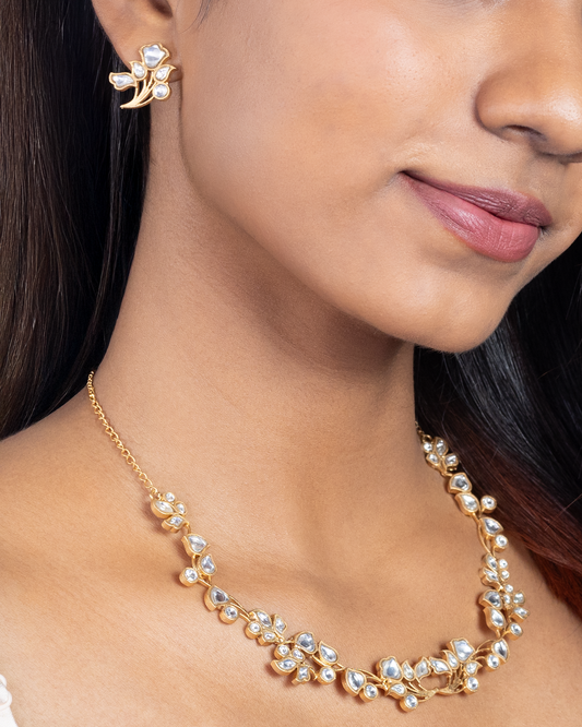 Kamal Pachi Kundan Necklace